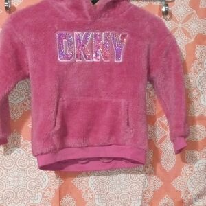DKNY Glitter Logo Pink Kids Hoodie